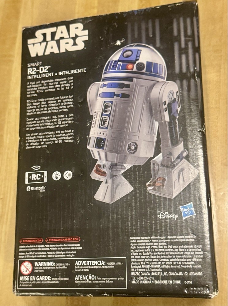Hasbro Star Wars Smart R2-D2 Remote-Controlled Robot Bluetooth App 6+ White Blue