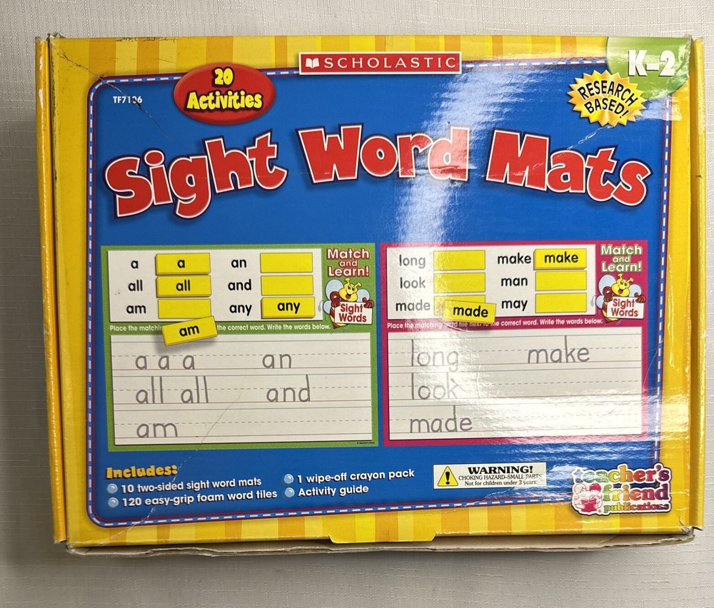 SCHOLASTIC SIGHT WORD MATS High Frequency Words Centers Activity K-2