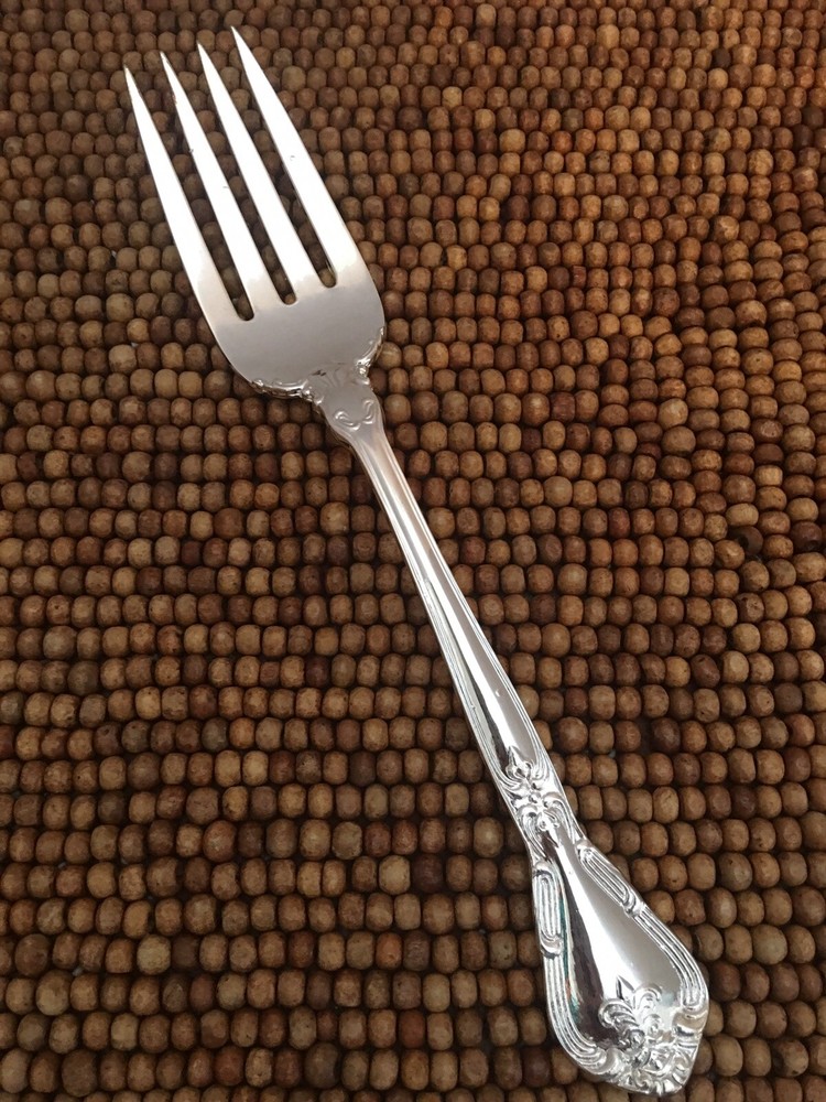 Godinger GRAND MASTER Silverplate Outline MEAT SERVING FORK 8.5” NEW