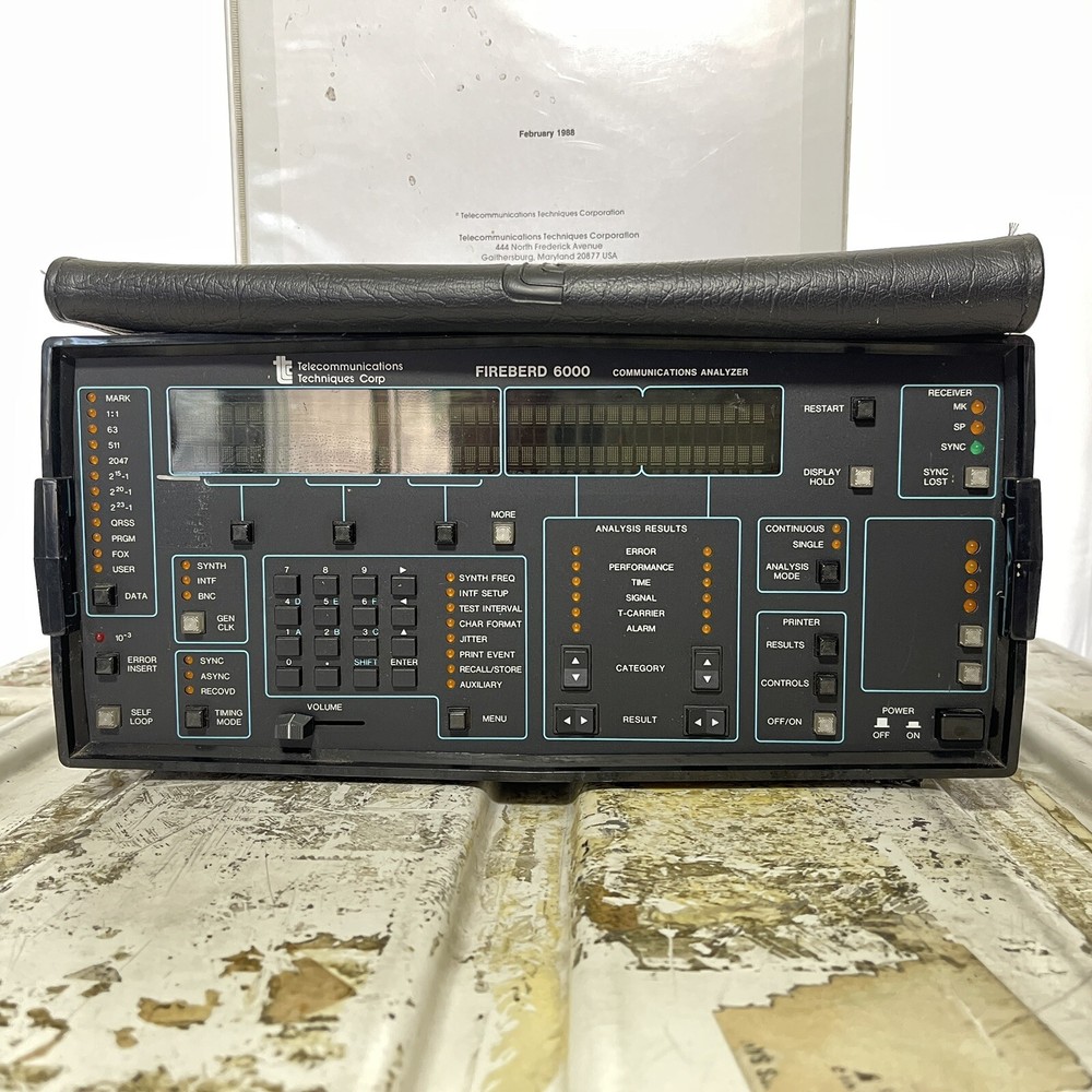 TTC FIREBERD 6000 COMMUNICATION ANALYZER W/ LAB INTERFACE ADAPTER AND MANUAL TTC