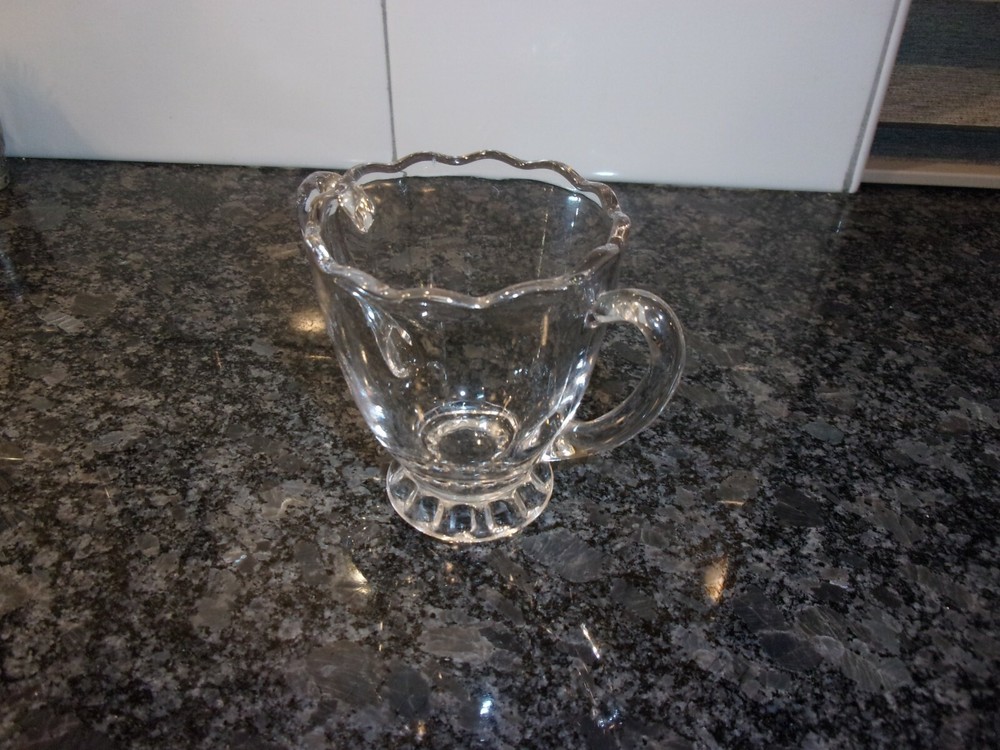 VINTAGE CLEAR SUGAR SERVER CONTAINER - CLASSY - TWO HANDLES -