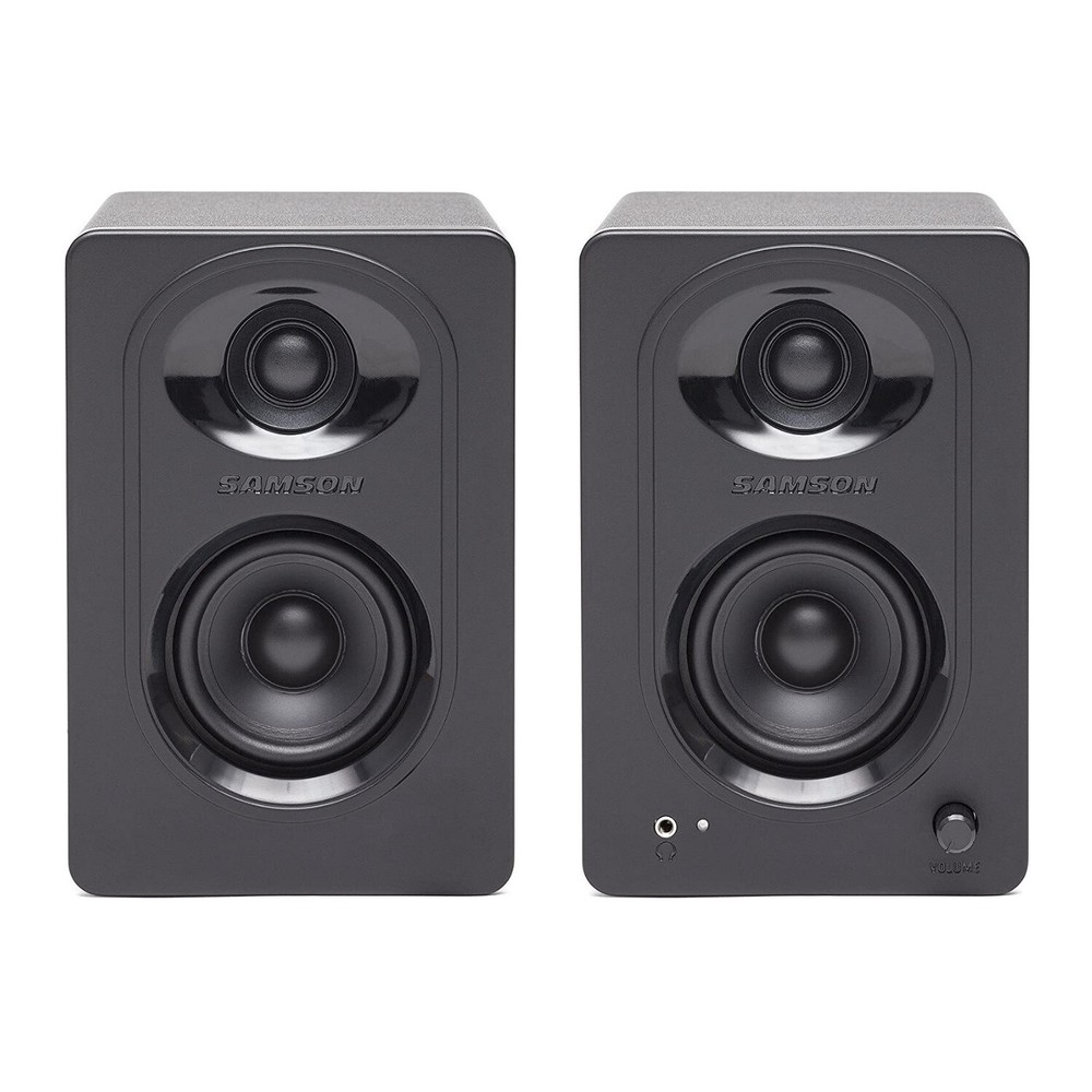Audio-Technica AT-LP60X Turntable Black with Powered Studio Monitors Pair
