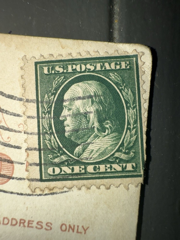Rare 1 Cent George Washington Stamp On Postcard