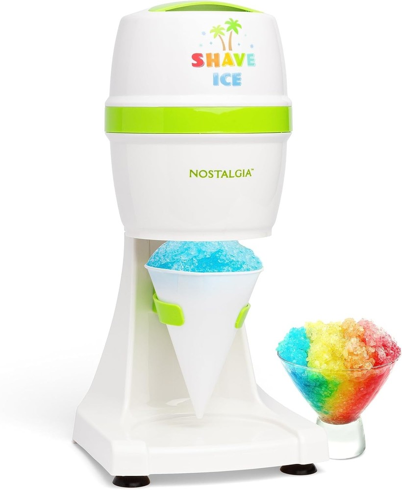 Hawaiian Retro Snow Cone Machine - Compact Shaved Ice Maker with Ice Molds