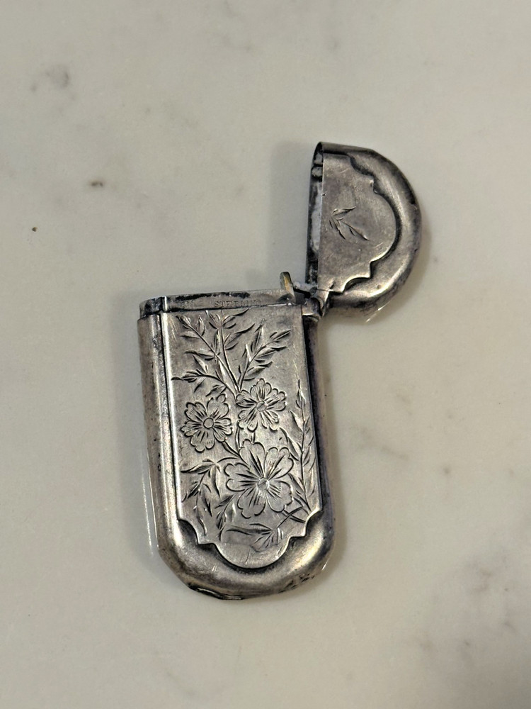 Antique Sterling Silver Match Case Possibly Gorham Hard to Read the Makers Mark