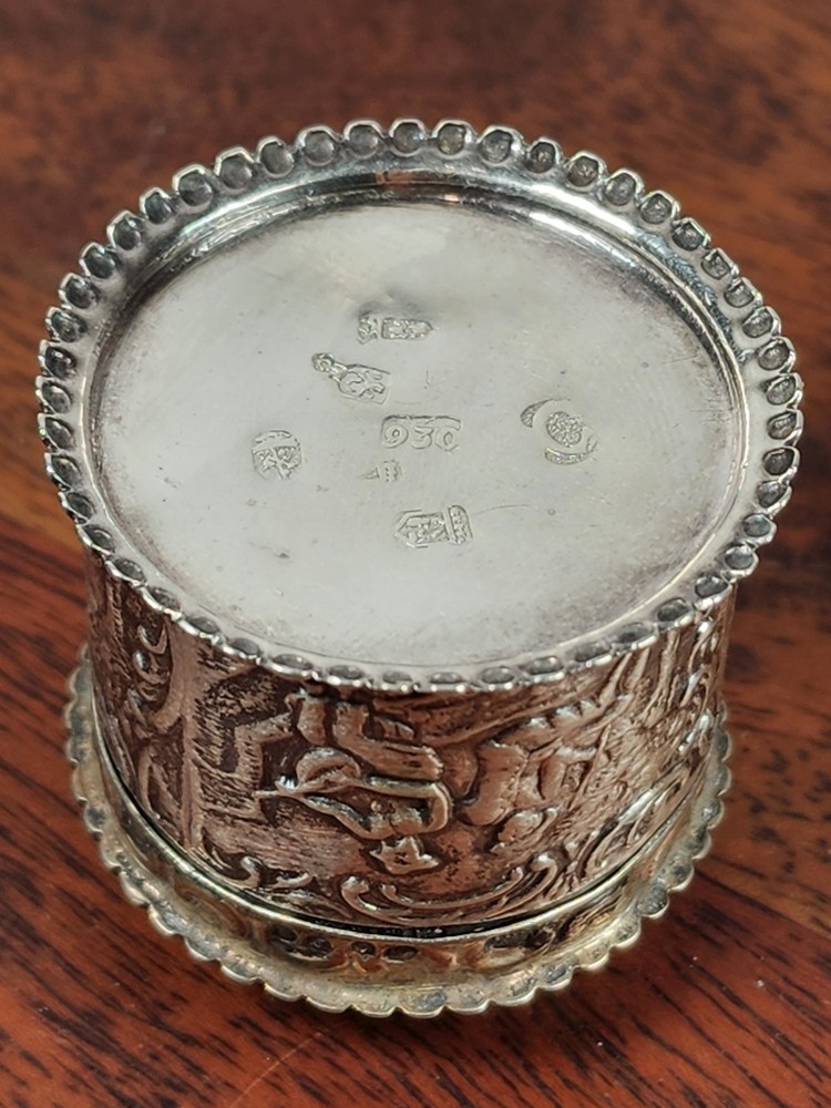 Antique German 930 Silver Container Lidded Jar Signed SBL 32.6 Grams