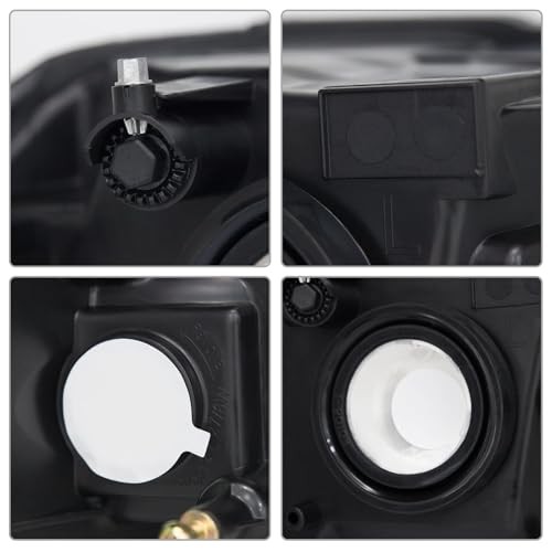 Headlight Assembly Compatible with 2002-2005 A-Chrome Housing Amber Reflector