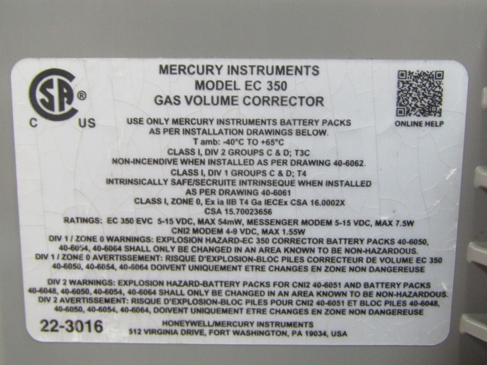 💥HONEYWELL EC350 GAS VOLUME CORRECTOR
