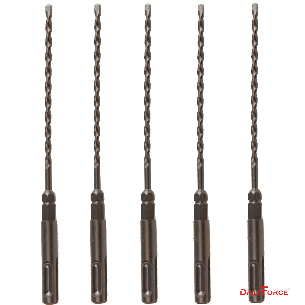 5PCS 1/4" X7" Drill Bit Set SDS Rotary Hammer Concrete Masonry Carbide Tip Bits