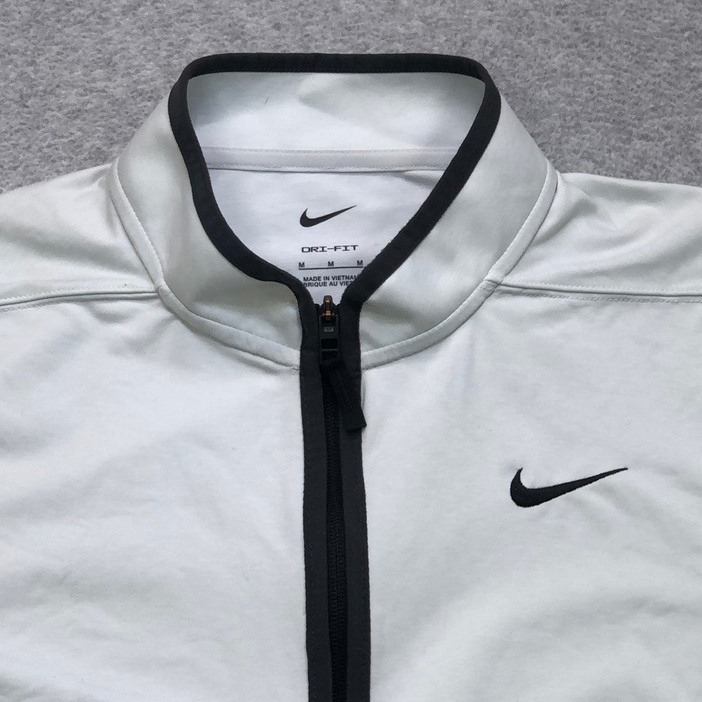 Nike Pullover Mens Medium Grey Quarter Zip Victory Golf Performance Logo Outdoor