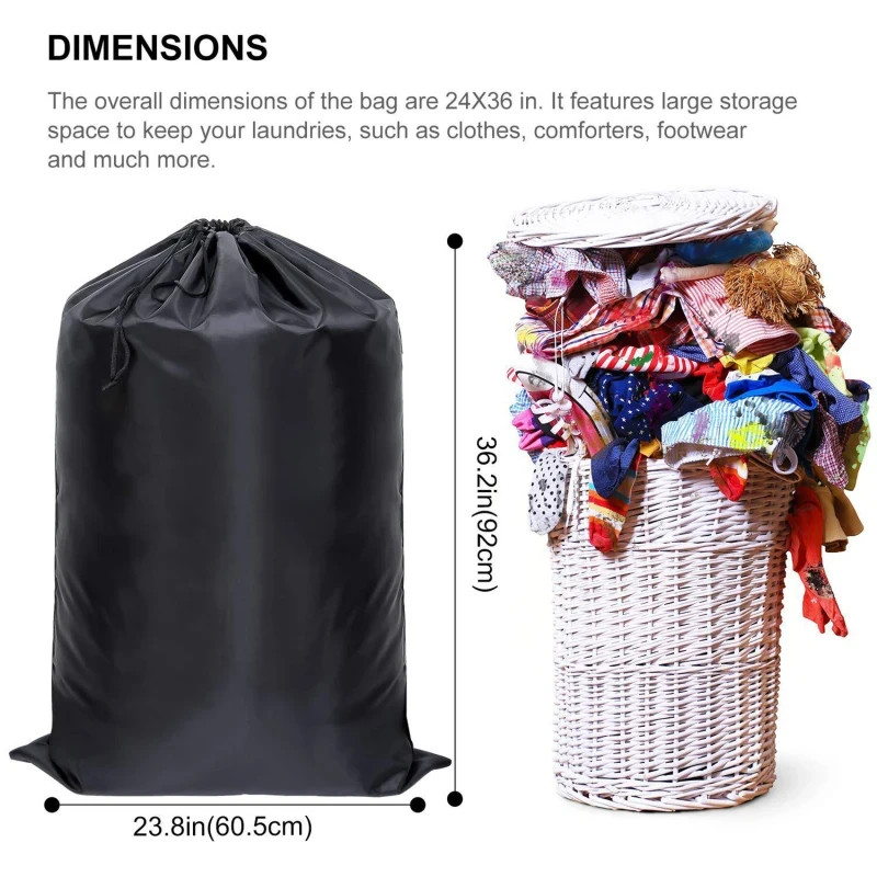 Extra Large Laundry Bag Backpack Heavy Duty Washing Clothes Drawstring 61x92 CM