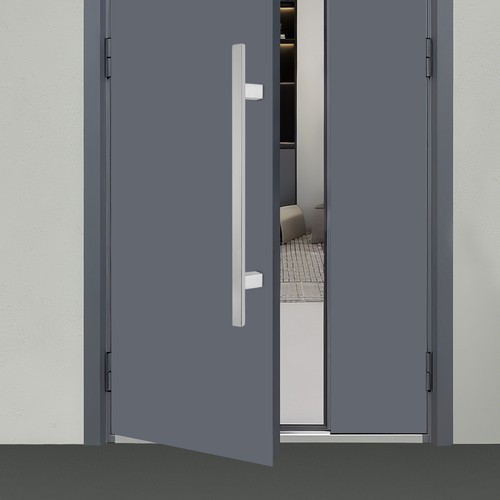 Stainless Steel Double Sided Push Pull Door Handle, H-shaped Door Pull Handle