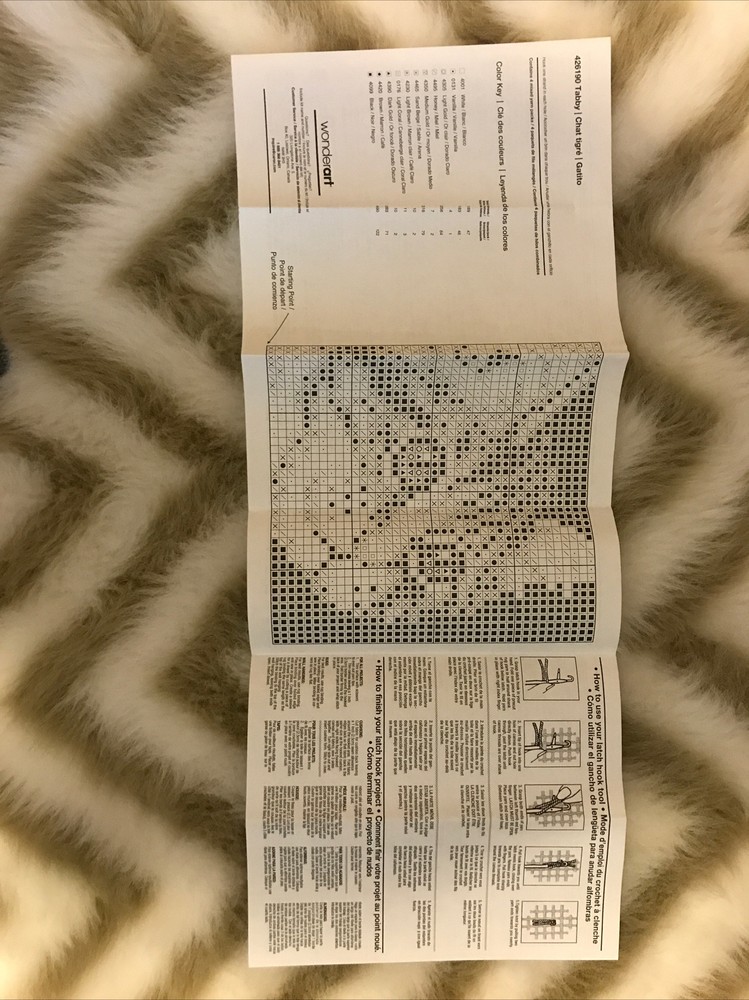 Wonderart Latch Hook Kit 12"X12" Tabby