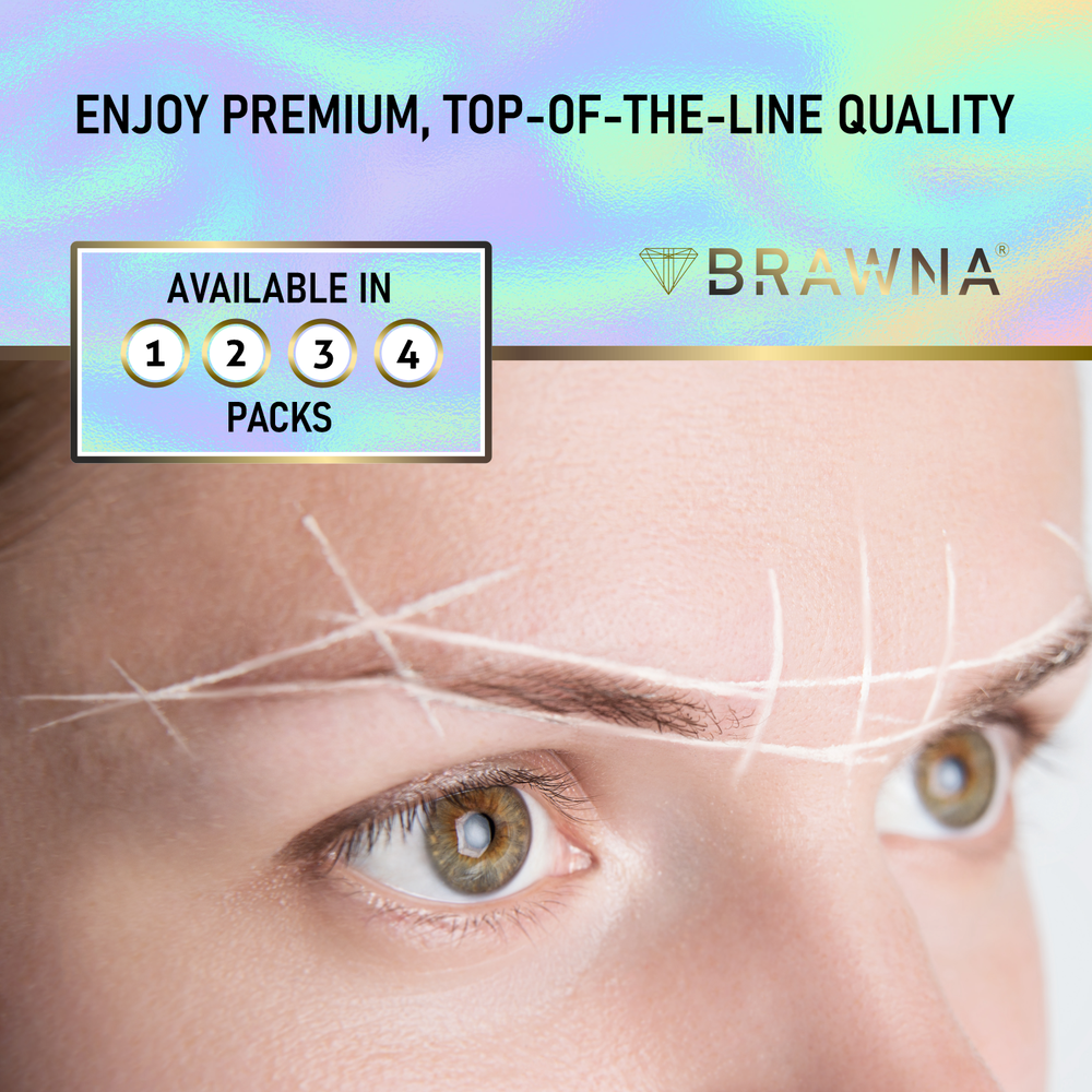 BRAWNA Black and White Pre-Inked Eyebrow Mapping String - Microblading Supplies