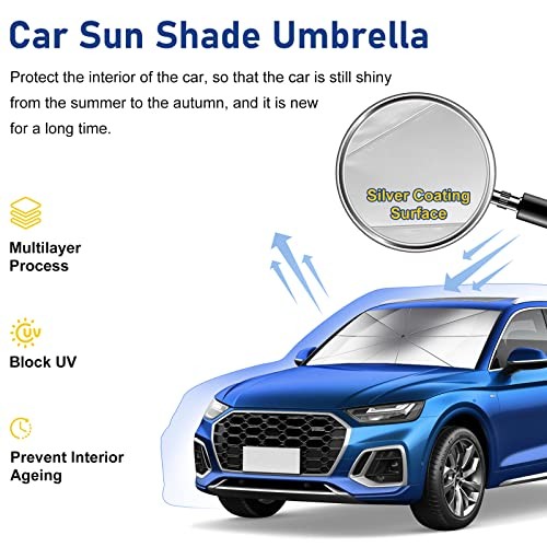 Foldable Car Windshield Umbrellas, Sun Shade Umbrella for Front Windows, Large