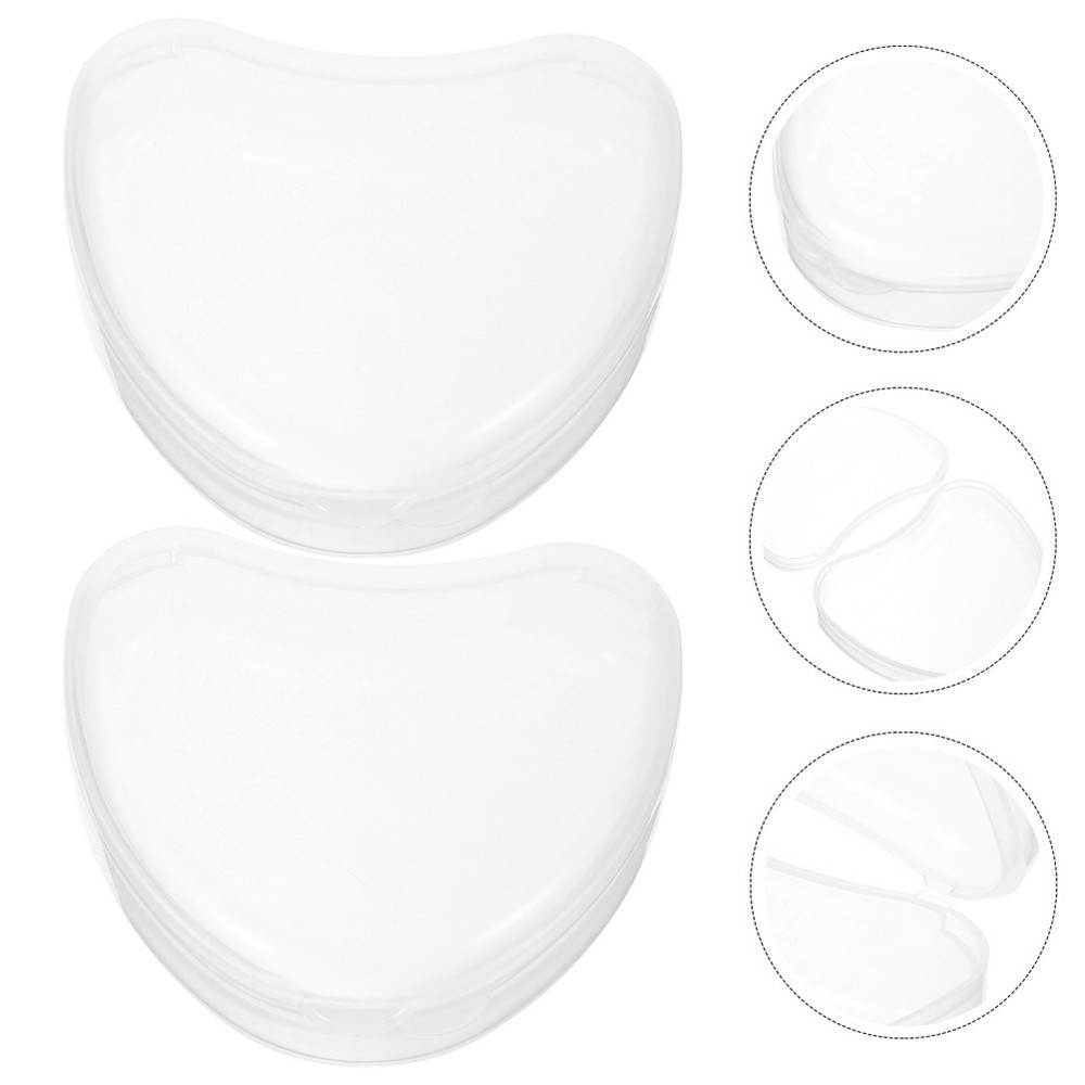 2 Pcs Teeth Organizer Denture Case Lightweight Portable Retainer