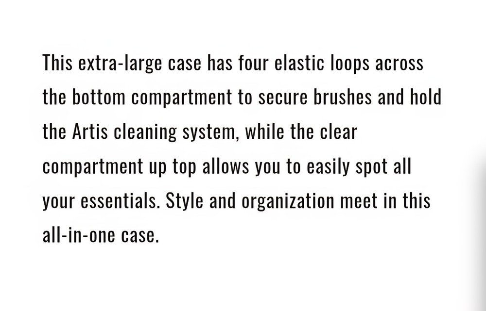 Artis Makeup Bag Large Black/clear Ret $40