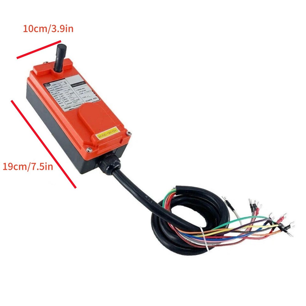 100M Transmitter+Receiver 12-72V Wireless Remote Control For Hoist Crane