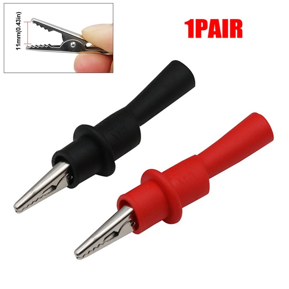 Accessories Clamp Measuring Tools 1Pair For Multi-Meter Tester Red+Black