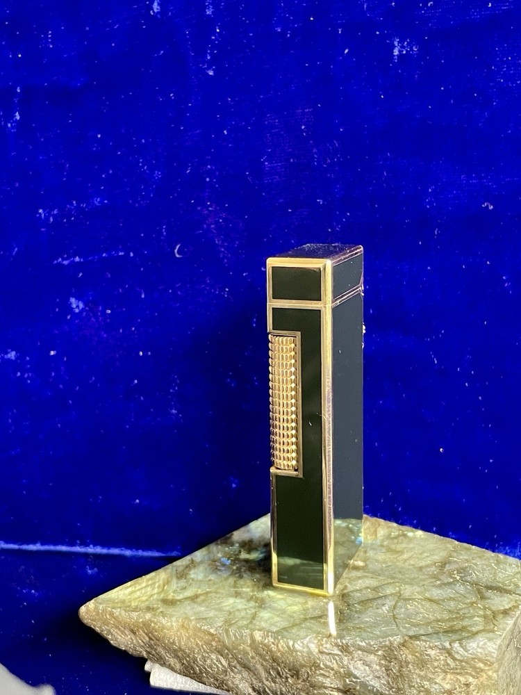 Dunhill Lighter Vintage Black Lacquer Rollagas Mint Condition Work 1 Year Warran