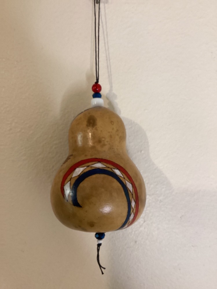 Hand Painted Gourd, American Flag And Eagle. Signed 2018