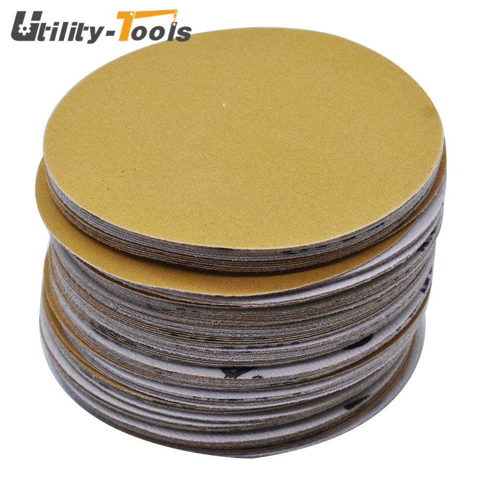 100 × 6" Sanding Disc NO-Hole Hook & Loop Sanding Discs Grit 60-320 Sand Paper