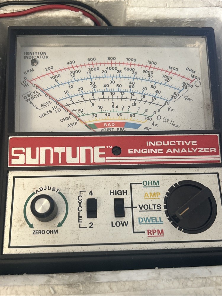 SUNTUNE Inductive Engine Analyzer Model CP7673 USED. Complete WITH BOX #9