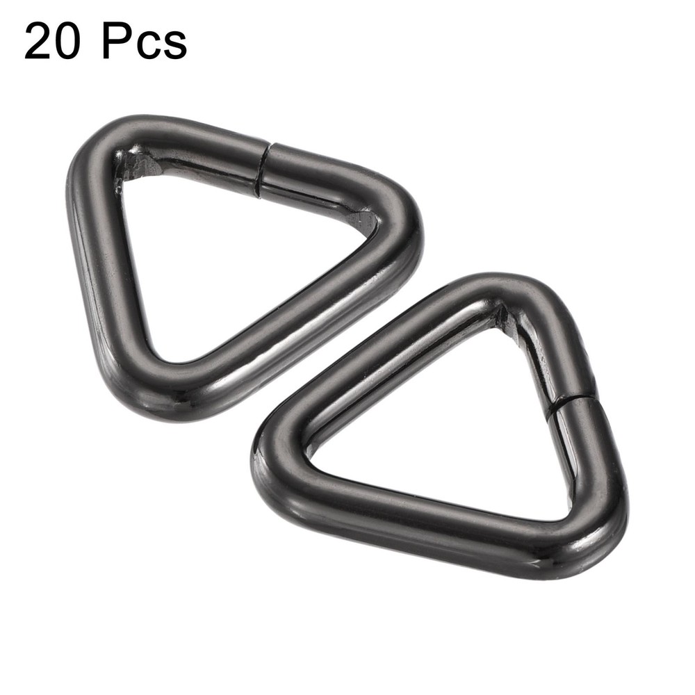 Metal Triangle Buckle 20mm Inner Width Dark Grey 20pcs