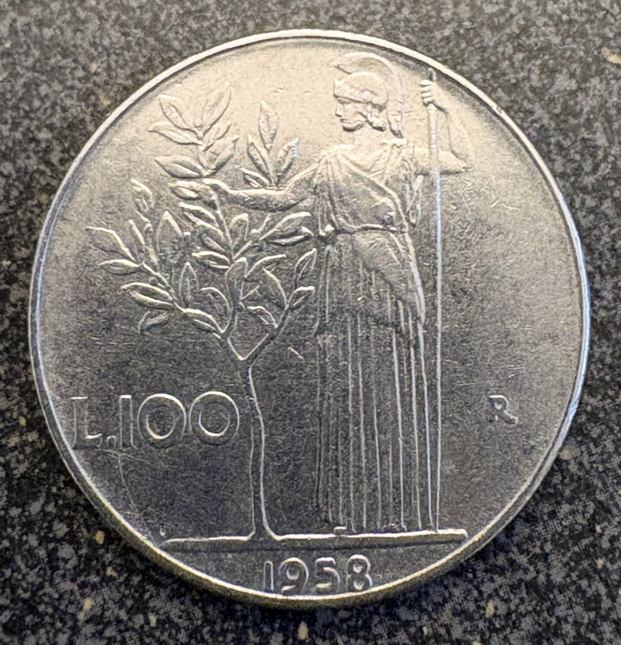 Italy 100 Lire coin 1958