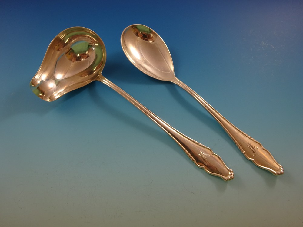 Bremer German 800 Silver Flatware Set For 12 Service 58 Pieces "W" Monogram