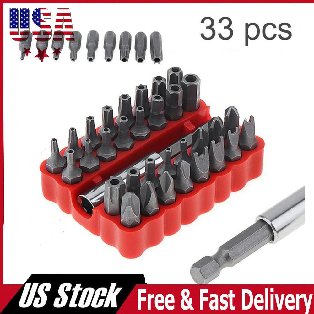 33xTamper Proof Security Torq Hex Star Spanner Tri Wing Screwdriver Torx Bit Set