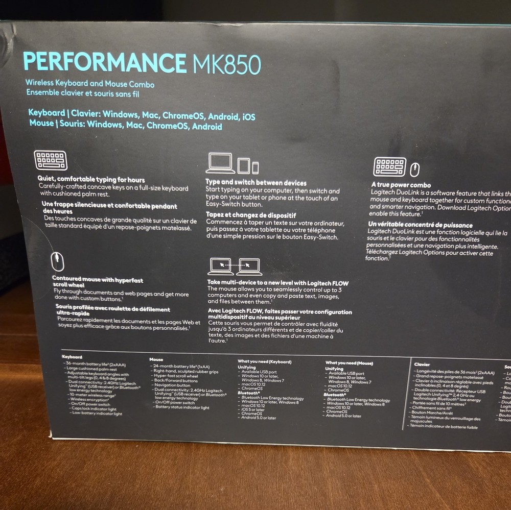 Logitech MK850 Performance Wireless Keyboard & Mouse Combo 920-008219 Brand New