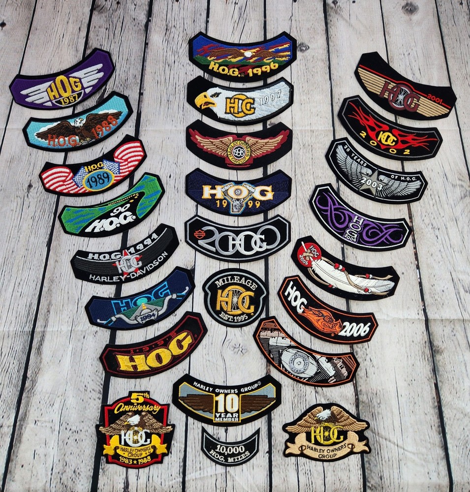 VINTAGE, HARLEY OWNERS GROUP ROCKER PATCHES