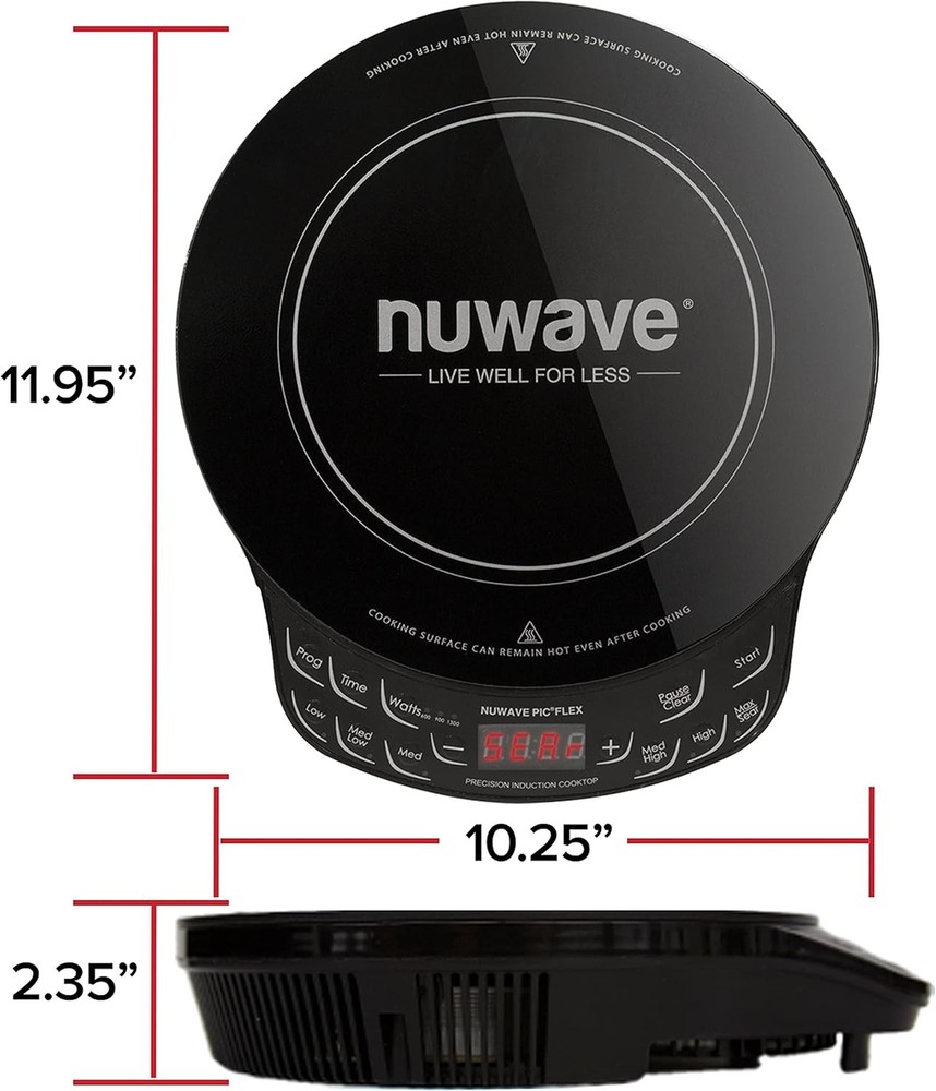 Nuwave Flex Precision Induction Cooktop 10.25” Shatter-Proof Ceramic Glass