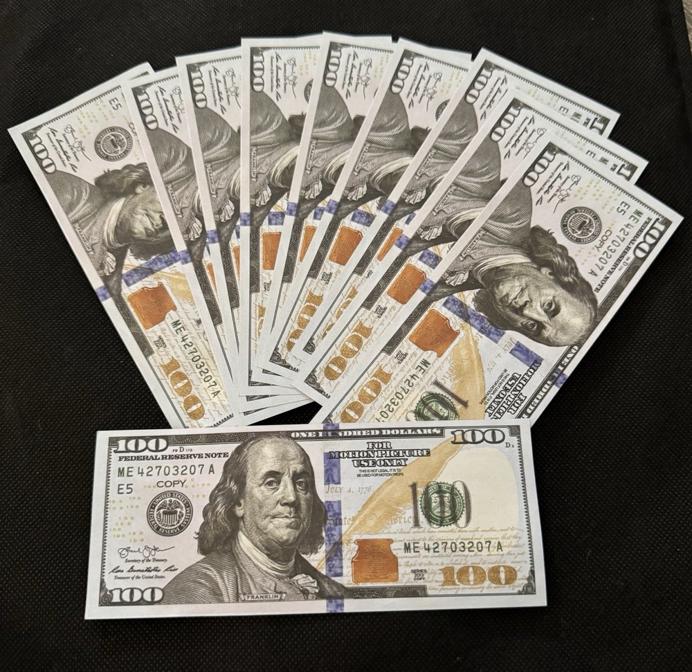 Prop For Motion Picture Use Only $1000- 10 $100 Bills