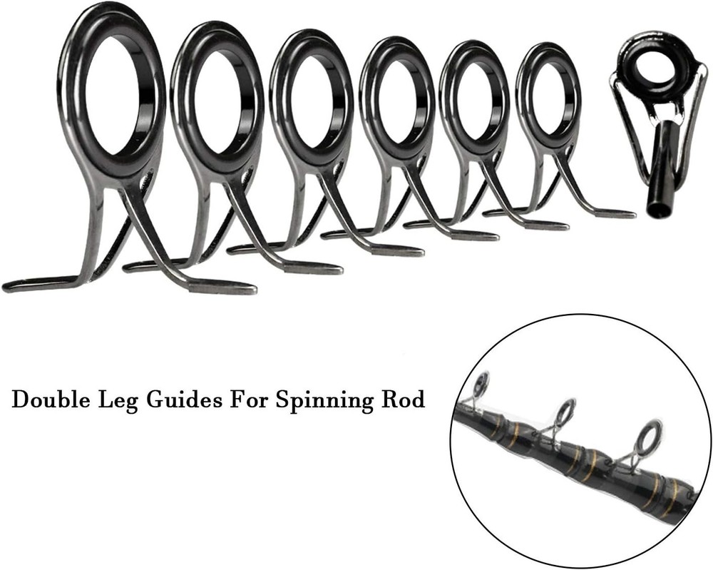Rod Repair Kit - Tip Guide Replacement - Stainless Steel Ceramic Ring - 6pcs/...