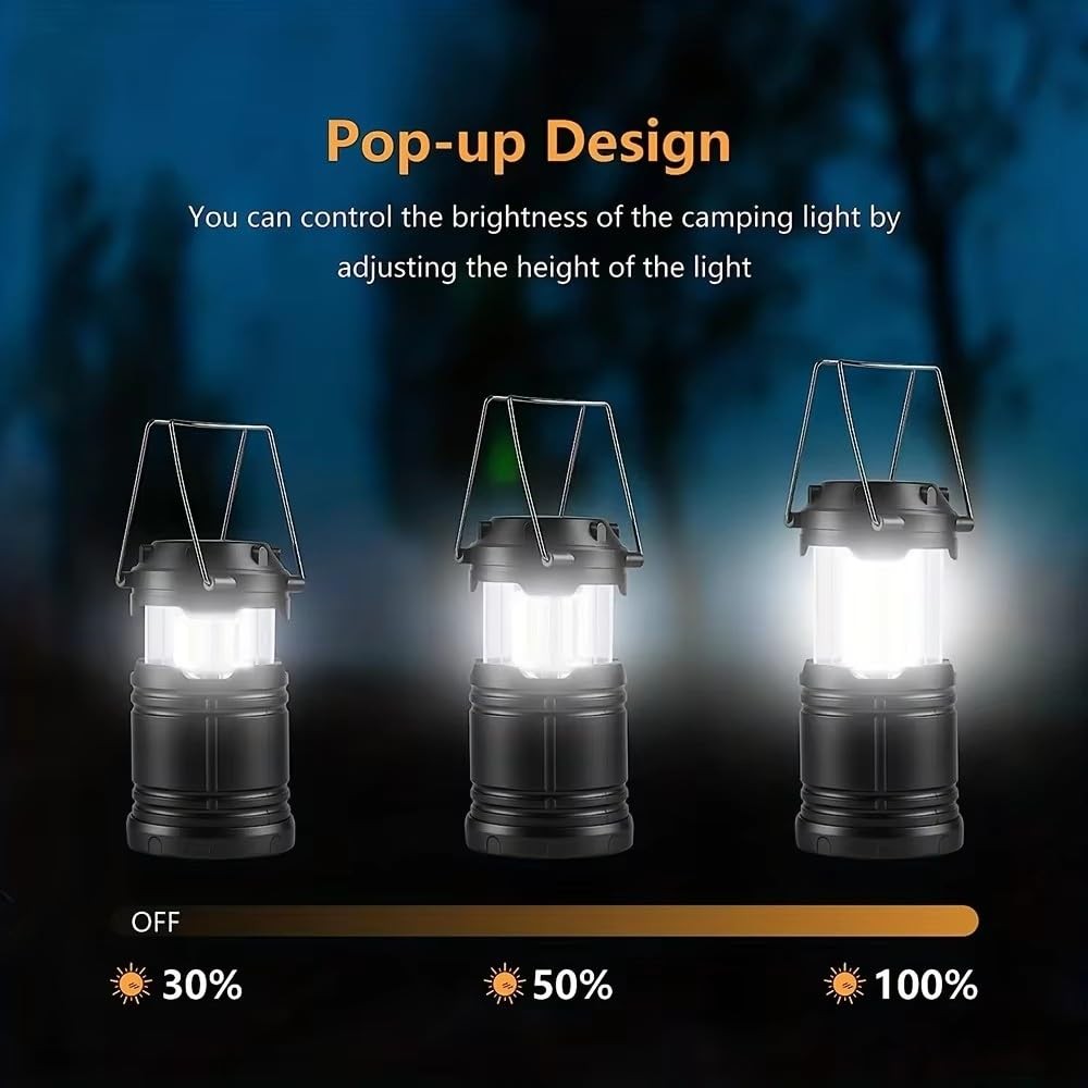 Lantern Camping Essentials Lights LED Flashlight Power Outages Battery Operated
