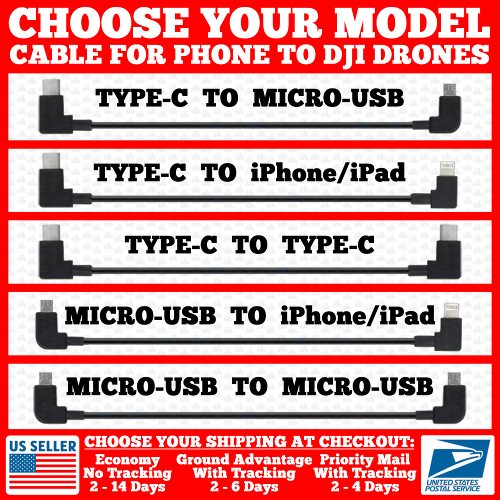 NEW USB Type-C/iPhone/iPad/Micro-USB Data Cable for DJI Mavic Remote Controller