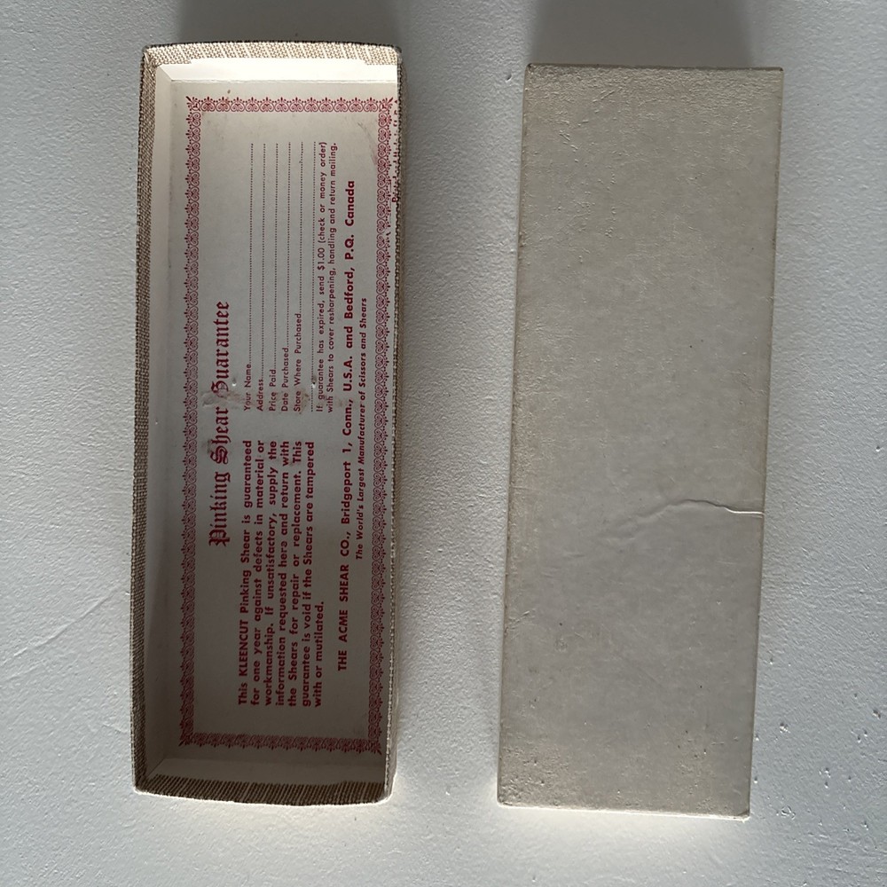 Vintage Kleencut Pinking Shears With The Automatic Stop, Original Box