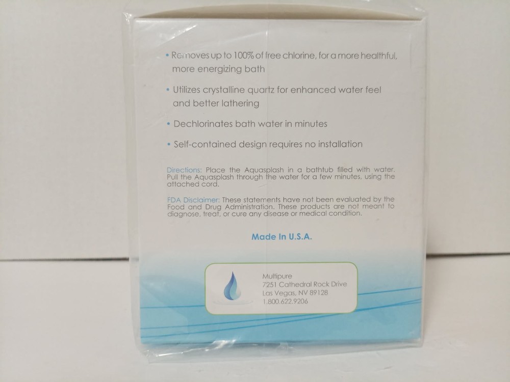 Multipure Aquasplash Bath Water Filter. Capacity: 200 Baths (1 year). KDF-55.