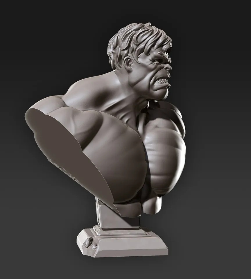 3D Printed Resin Bust Unpainted Hulk Comic Hero Bust
