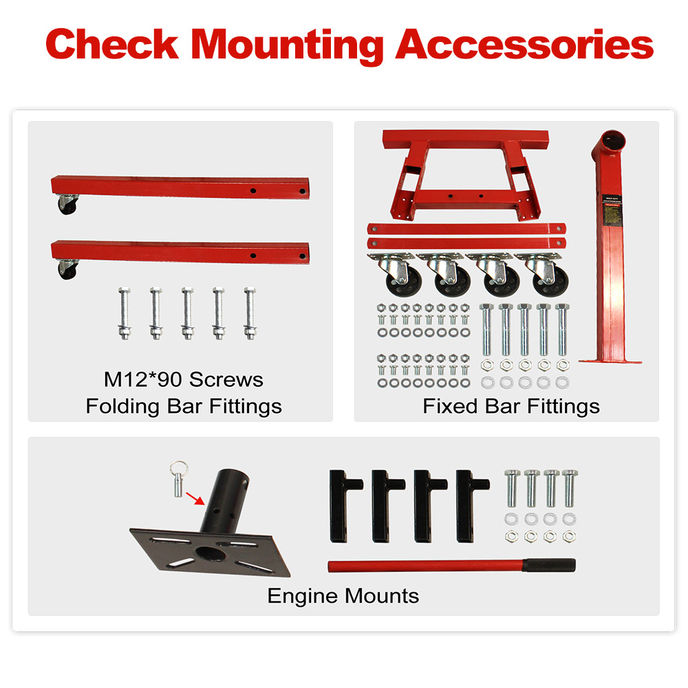 2000 LBS Folding Engine StandVehicle Engine BlockStand 360Degree Head