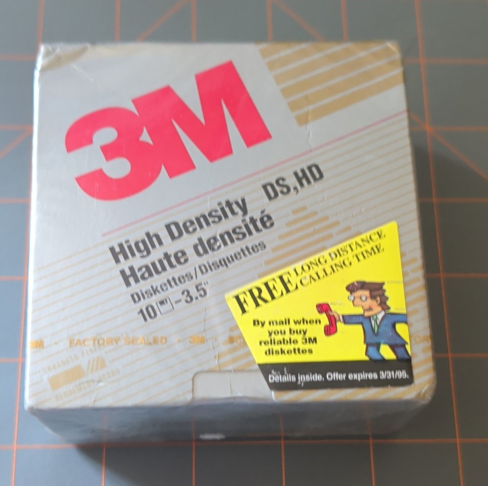 3M High Density DS,HD 3.5" Floppy Diskettes 10 Pack 12513