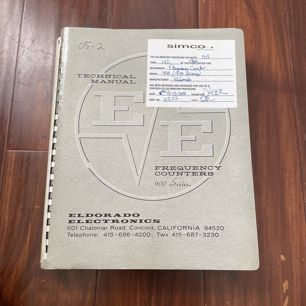 Eldorado Electronics 900 Series Frequency Counters Technical Manual 1966