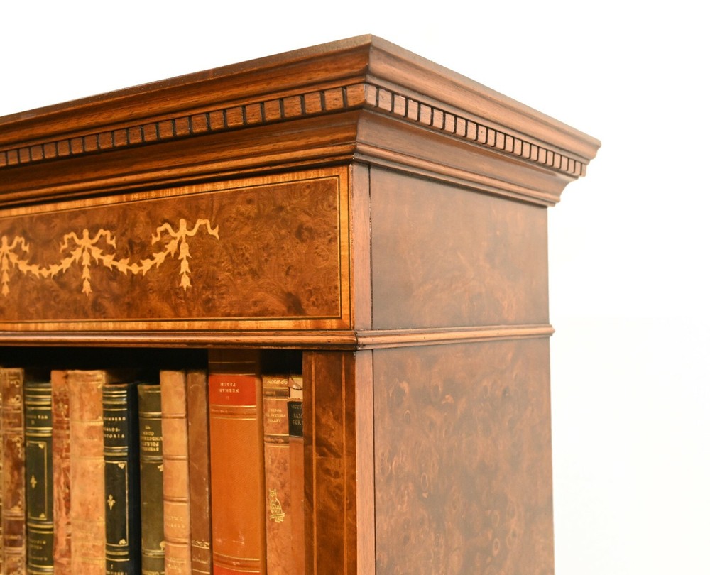 Walnut Open Bookcase - Sheraton Regency Bookcases Open Front