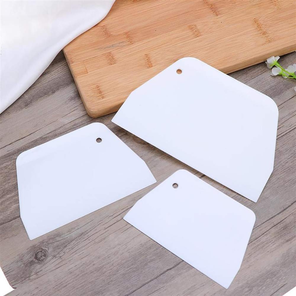 Luckycivia 3-Piece Trapezoidal Plastic Scraper - Multi-Function Kitchen Tool ...