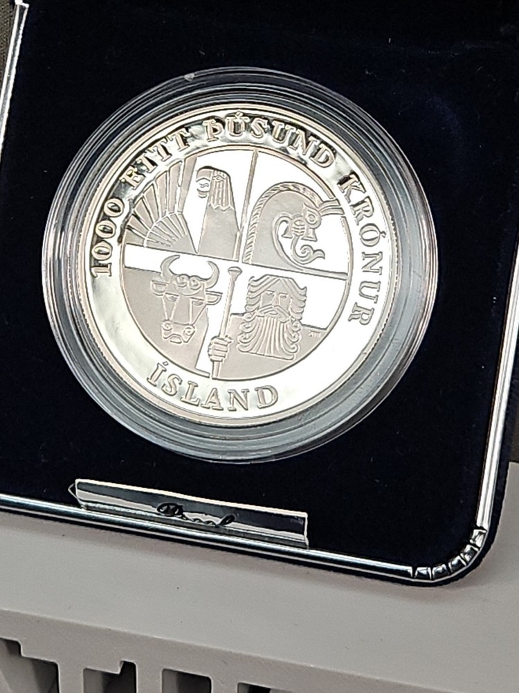 US Mint 2000 Leif Ericson Millennium Commemorative Silver Dollar COA