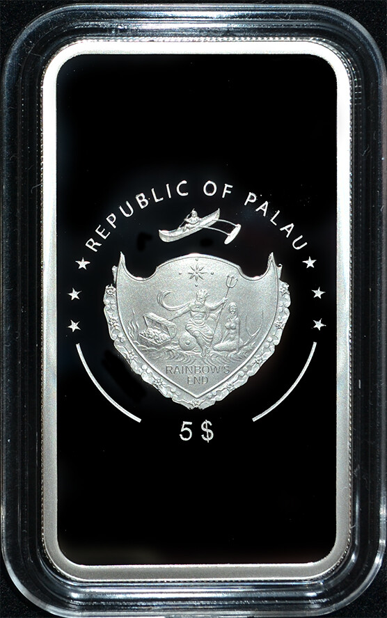 PALAU 5 Dollars 2013 Silver Proof 'Wonderful Nature-Amazon Rainforest' Bar Shape