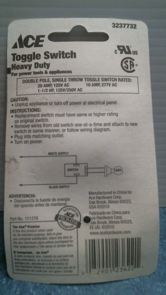 ACE Heavy Duty Toggle Switch ON/OFF (3237732) FS