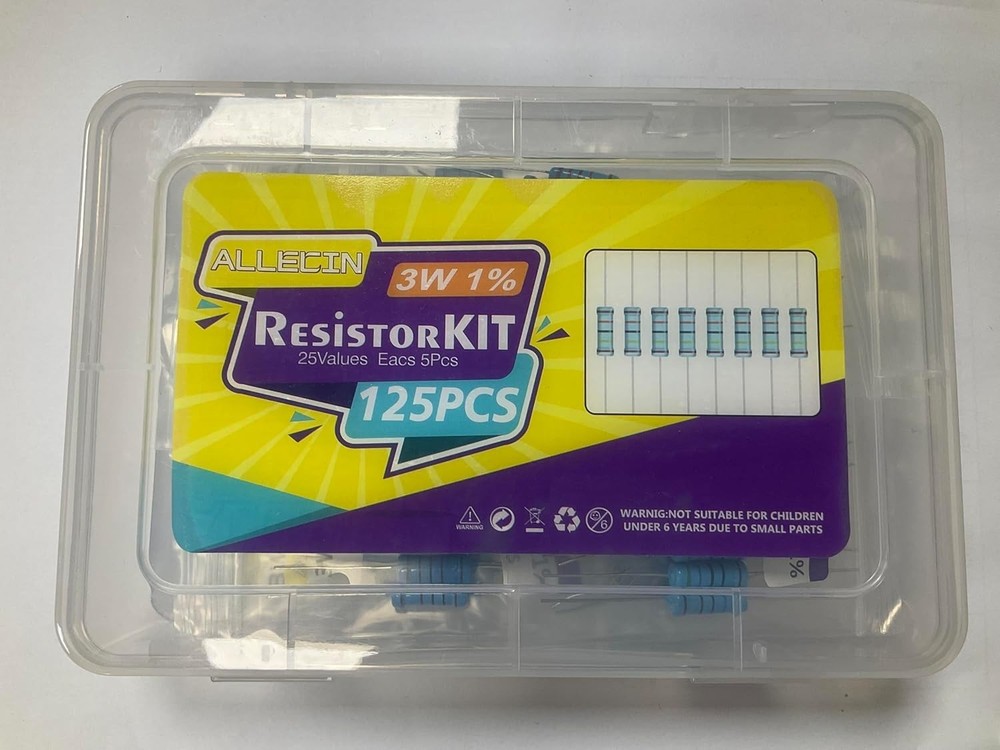 Resistor Assortment Kit 25 Values 3W 1% Tolerance High Voltage Electronics